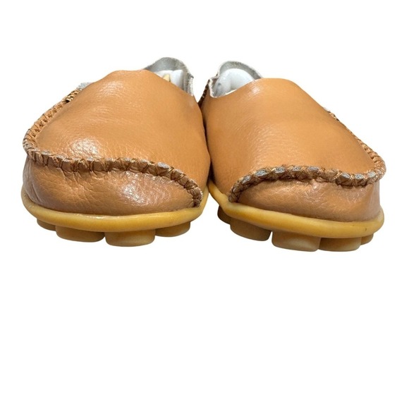 Venus Celia Camel Leather Moccasins Soft Sole Comfort Tan Loafers US 10.5 EU 43 - Picture 4 of 8